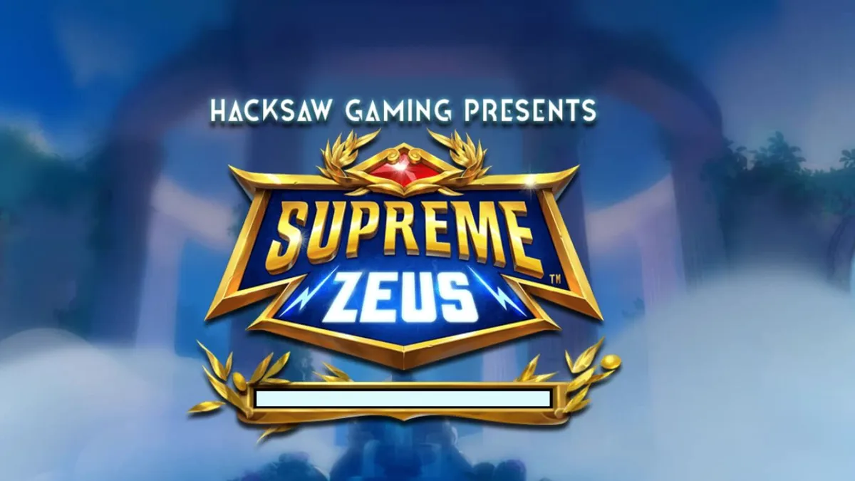 Interface do jogo de slot Supreme Zeus com elementos da mitologia grega